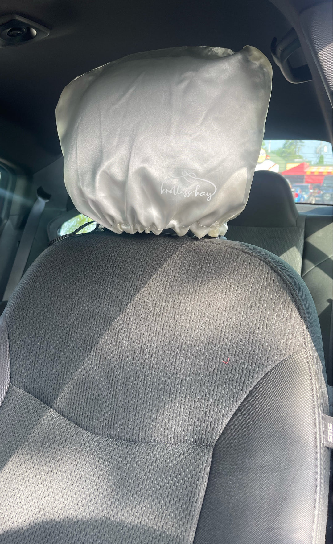 Double-Sided Satin Car Headrest Covers (Pack of 2)